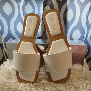 Women's White Slide Sandals